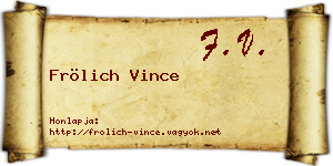 Frölich Vince névjegykártya