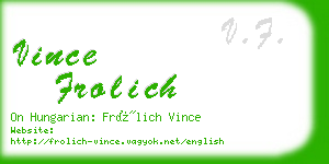 vince frolich business card